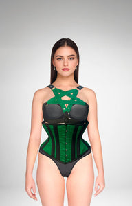 GREEN/BLACK HARNES CORSET