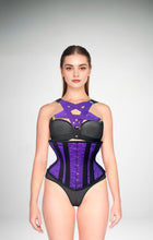 Load image into Gallery viewer, PURPLE/BLACK HARNES CORSET