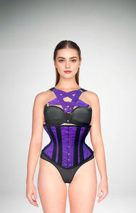 PURPLE/BLACK HARNES CORSET