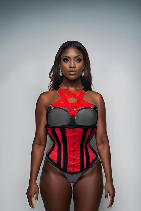 RED/BLACK HARNES CORSET